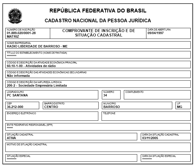 cnpj radio